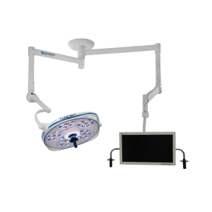 Single, Variable-Focus 24 Inch LED Surgical Lighting Fixture with Monitor Arm