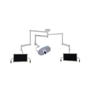 Single, Variable-Focus 24 Inch LED Surgical Lighting Fixture with Dual Monitor Arms