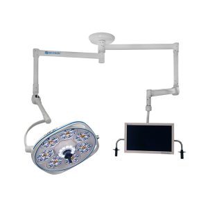 Single, Variable-Focus 30 Inch LED Surgical Lighting Fixture with Monitor Arm