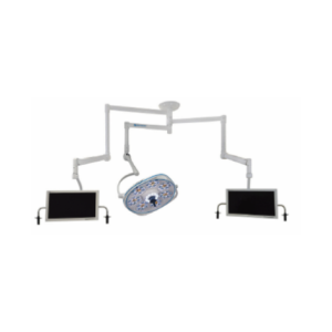 Single, Variable-Focus 30 Inch LED Surgical Lighting Fixture with Dual Monitor Arms