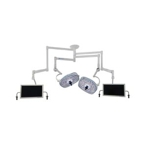Dual, Variable-Focus 24 Inch LED Surgical Lighting Fixture with Dual Monitor Arms