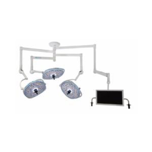 Triple, Variable-Focus 24 Inch LED Surgical Lighting Fixture with Monitor Arm
