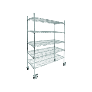 Chrome wired trolley | Shelves
