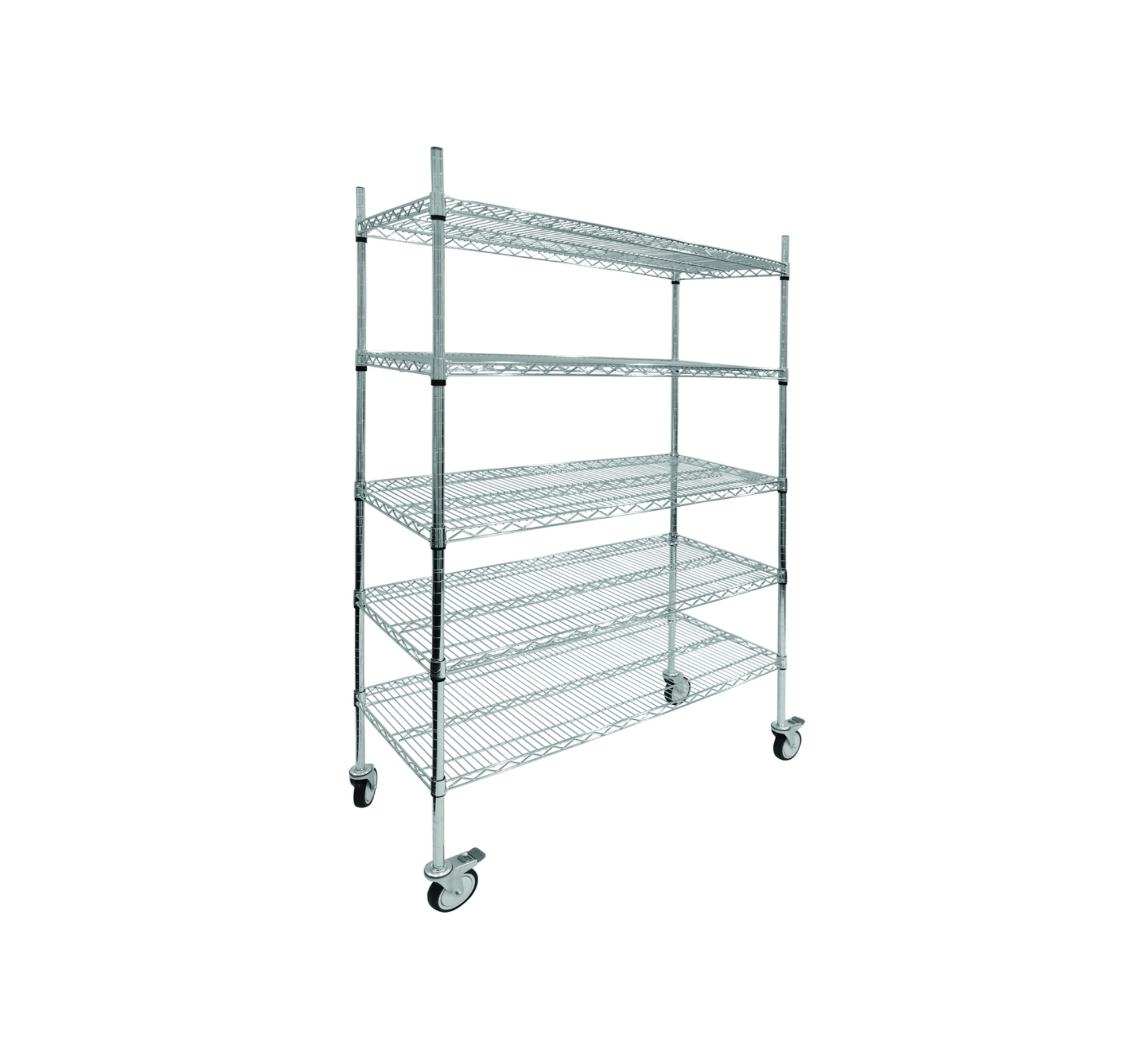 Chrome wired trolley | Shelves