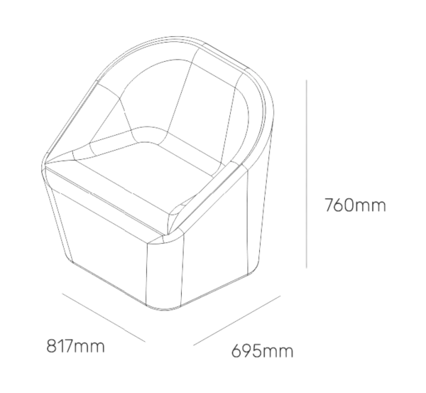 Elan Chair - Mental Health Furniture - Measurements