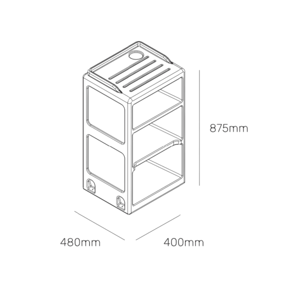 Bedisde Locker - 3 tier measurements