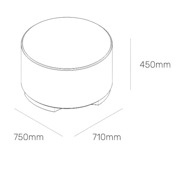 Round Ottoman Measurements