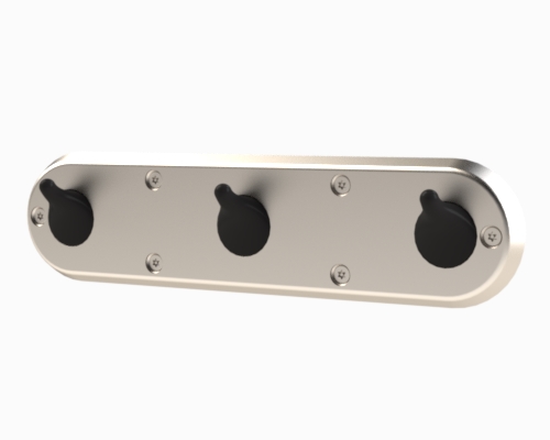 Anti-Ligature Coat Hook Plate – 3 x Hook Set